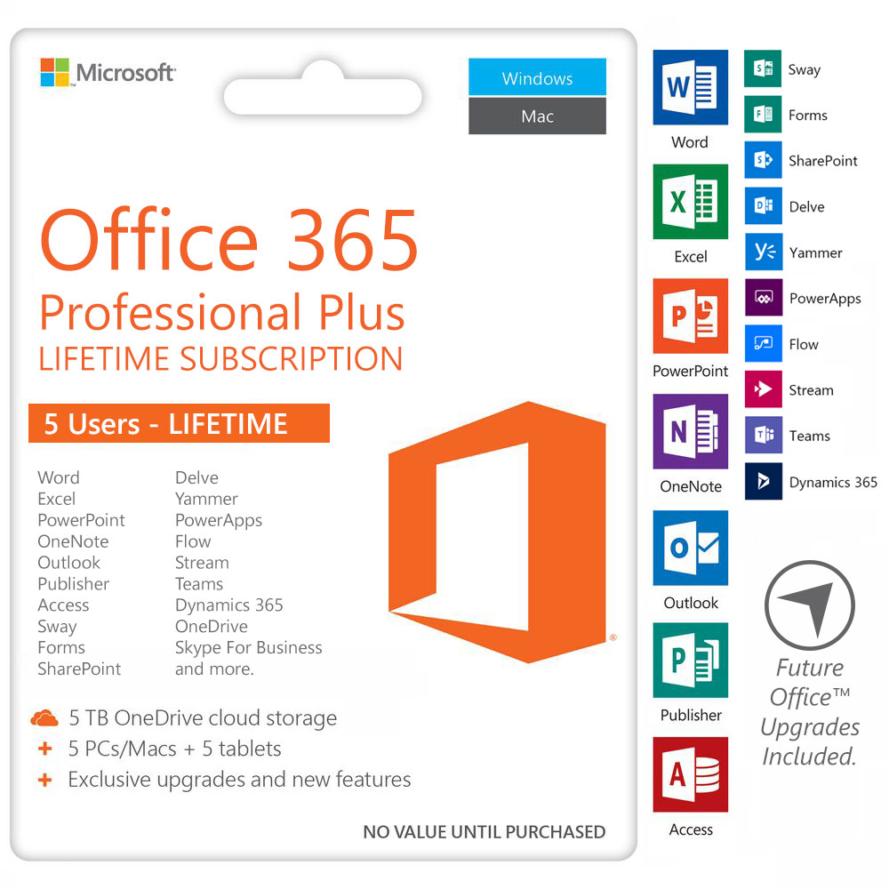 Microsoft Office 365 Account Full app - 5 thiết bị PC/MAC/Mobile